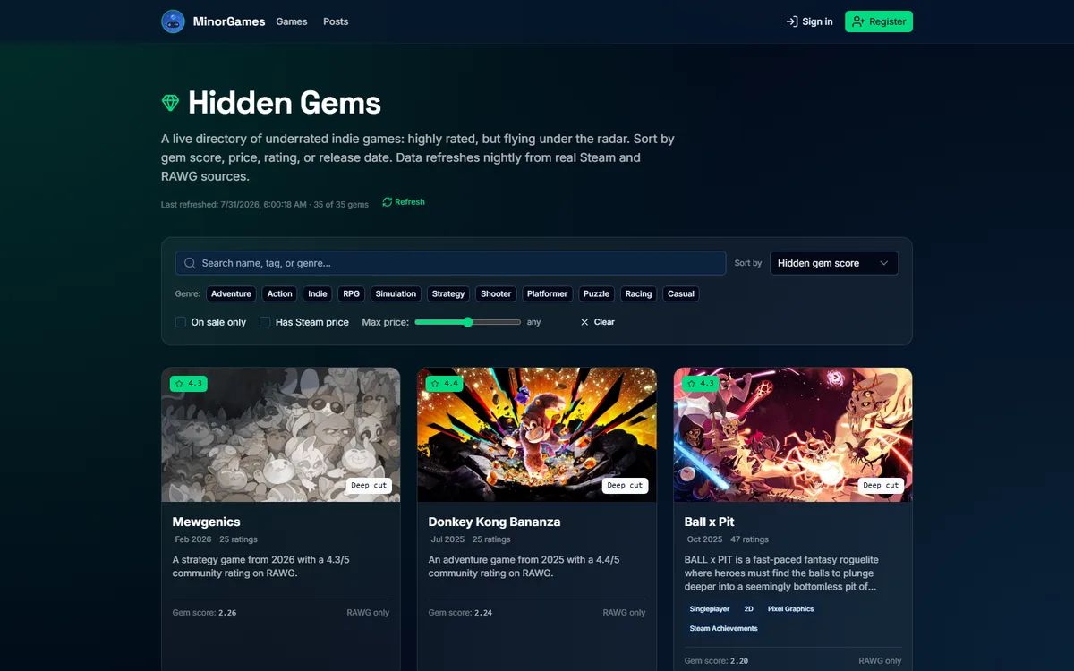 MinorGames — Data Platform